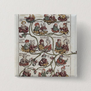 Genealogical tree of Laban 15 Cm Square Badge