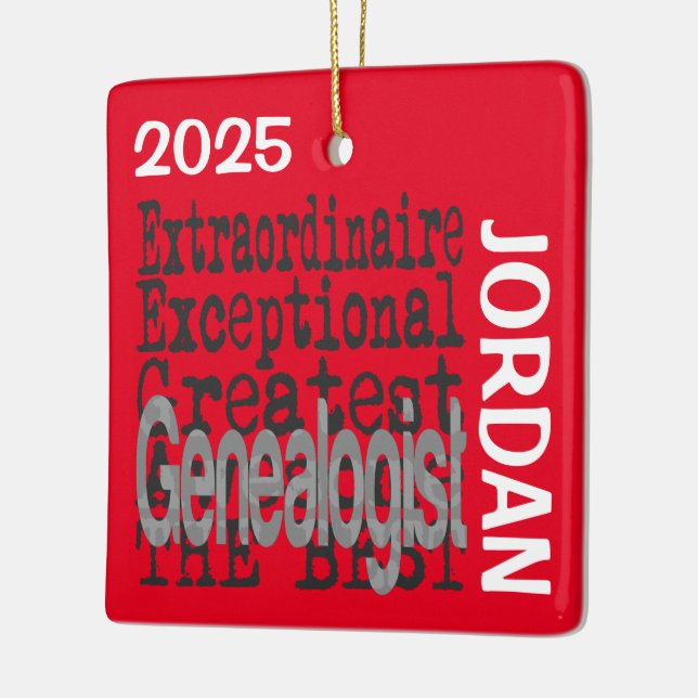 Genealogist Extraordinaire CUSTOM Ceramic Ornament (Left)