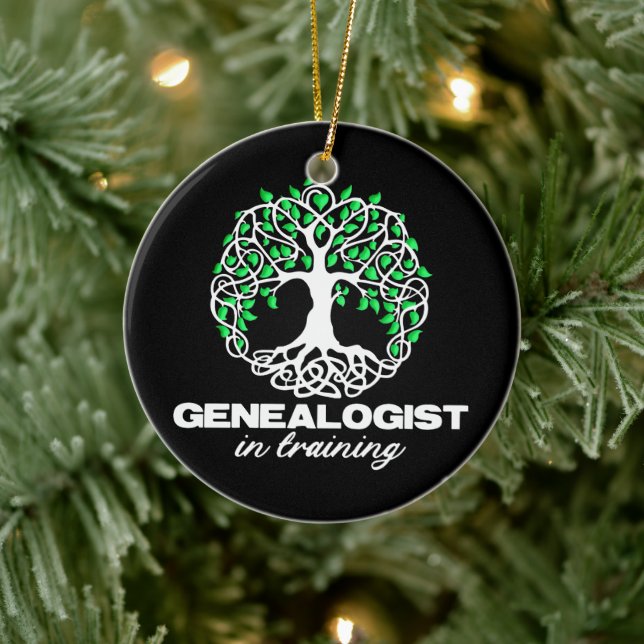 Genealogist In Training Funny Genealogy Tree Gifts Ceramic Tree Decoration (Tree)