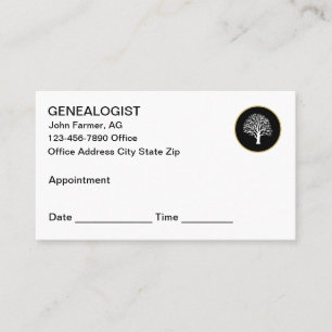 Genealogist Modern Appointment Business Cards