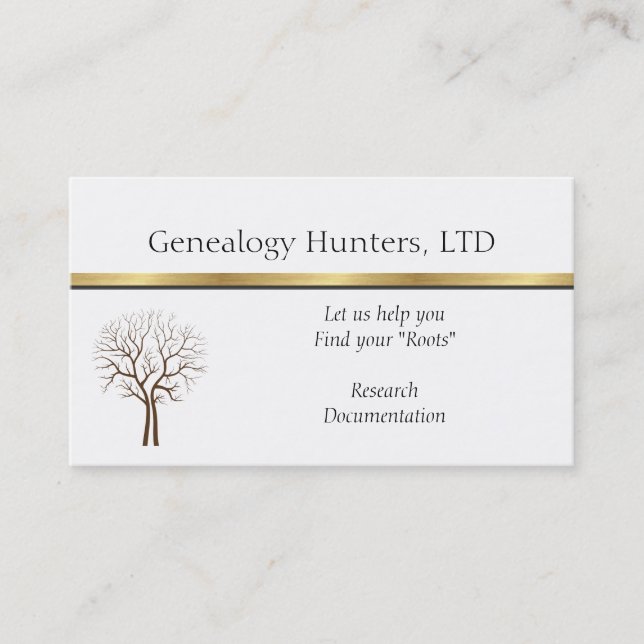 GENEALOGIST  RESEARCHERS BUSINESS CARDS (Front)