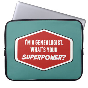 Genealogist Superpower Custom Laptop Sleeve