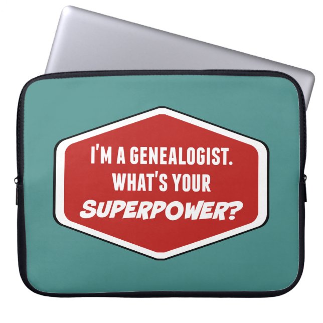 Genealogist Superpower Custom Laptop Sleeve (Front)