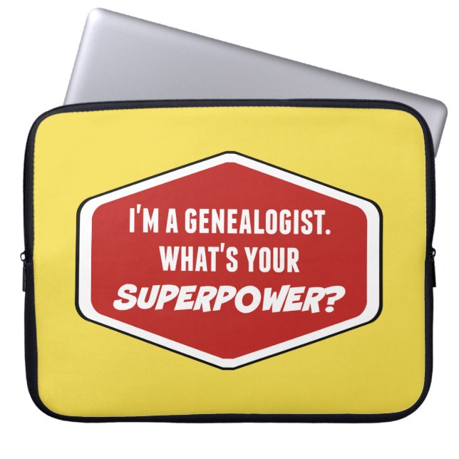 Genealogist Superpower Custom Laptop Sleeve (Front)