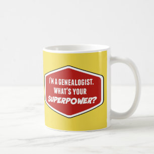 Genealogist Superpower Custom Yellow Mug