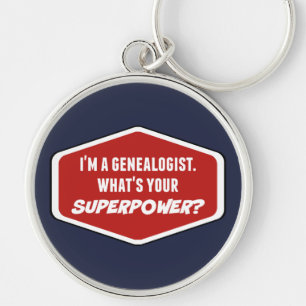 Genealogist Superpower Keychain