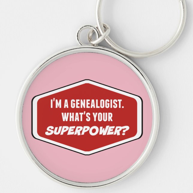 Genealogist Superpower Keychain (Front)