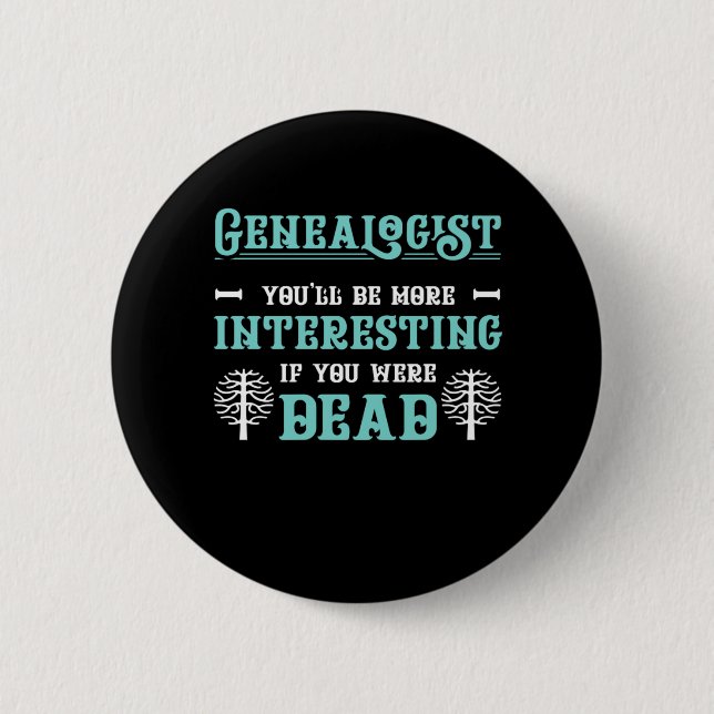 Genealogist Tree Genealogy Family Historian Gift 6 Cm Round Badge (Front)