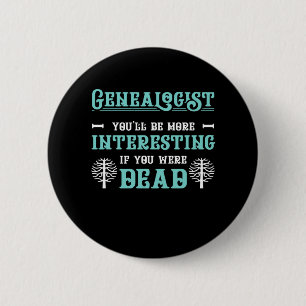 Genealogist Tree Genealogy Family Historian Gift 6 Cm Round Badge