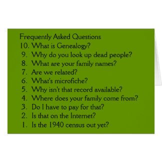 Genealogy - blank card