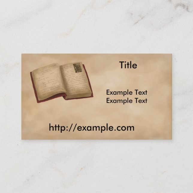 Genealogy Book Business Card (Front)