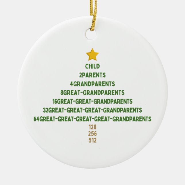 Genealogy Family History Christmas Ornament (Front)