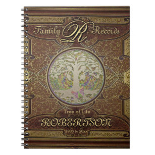 Genealogy Family Tree Gold Vintage Look Notebook