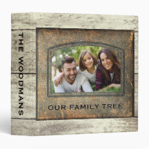Genealogy Family Tree Rustic Wood Leather Photo