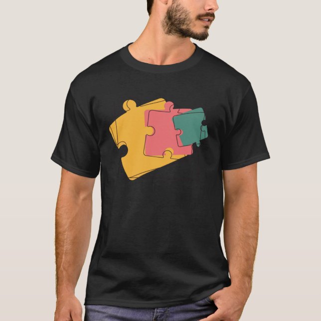 Genealogy Is Like Doing A Jigsaw Puzzle Genealogis T-Shirt (Front)