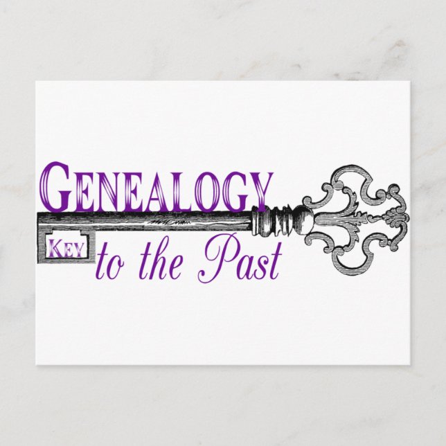 Genealogy Key to Past Postcard (Front)