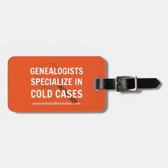 Genealogy Luggage Tags (Orange) (Front Horizontal)