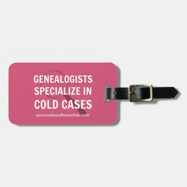 Genealogy Luggage Tags (Pink) (Front Horizontal)