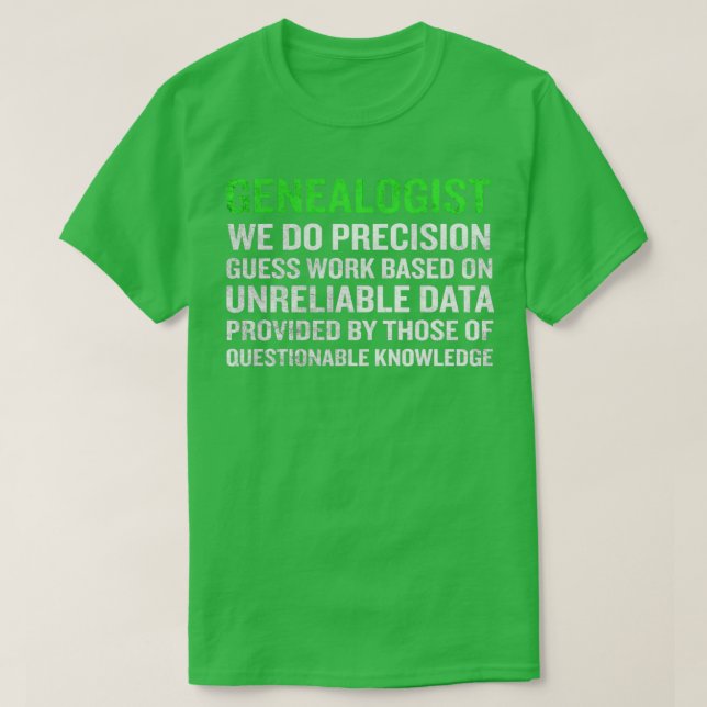 Genealogy Meaning Funny Genealogists Term Gift  T-Shirt (Design Front)