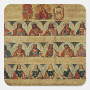 Genealogy of the Inca rulers and their Spanish Square Sticker