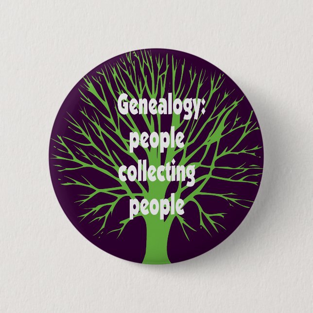 Genealogy: People Collecting People 6 Cm Round Badge (Front)