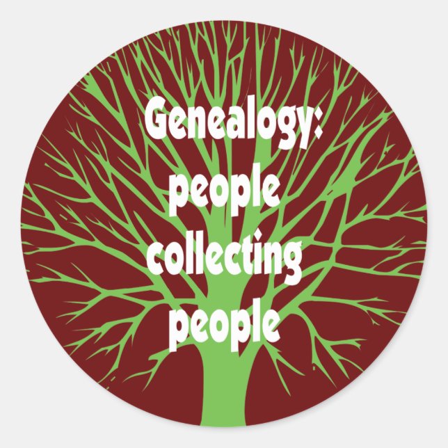 Genealogy: People Collecting People Classic Round Sticker (Front)
