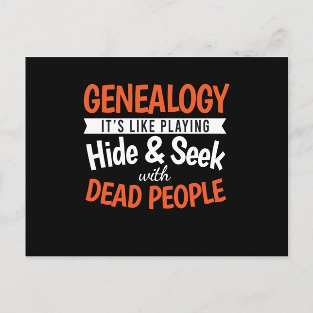 Genealogy Playing Dead People Dna Family Postcard (Front)