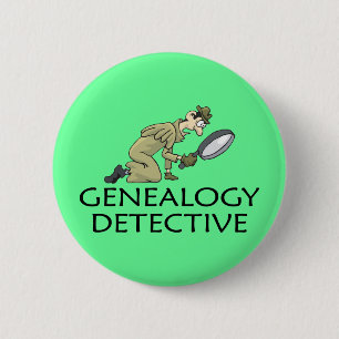Genealogy Private Detective 6 Cm Round Badge