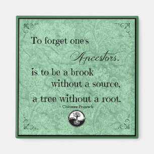 Genealogy Quote To Forget One's Ancestors Magnet