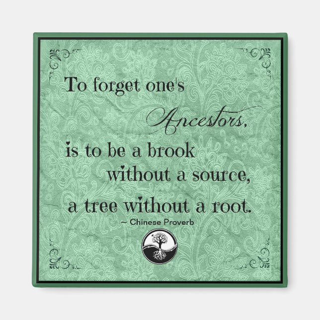 Genealogy Quote To Forget One's Ancestors Magnet (Front)
