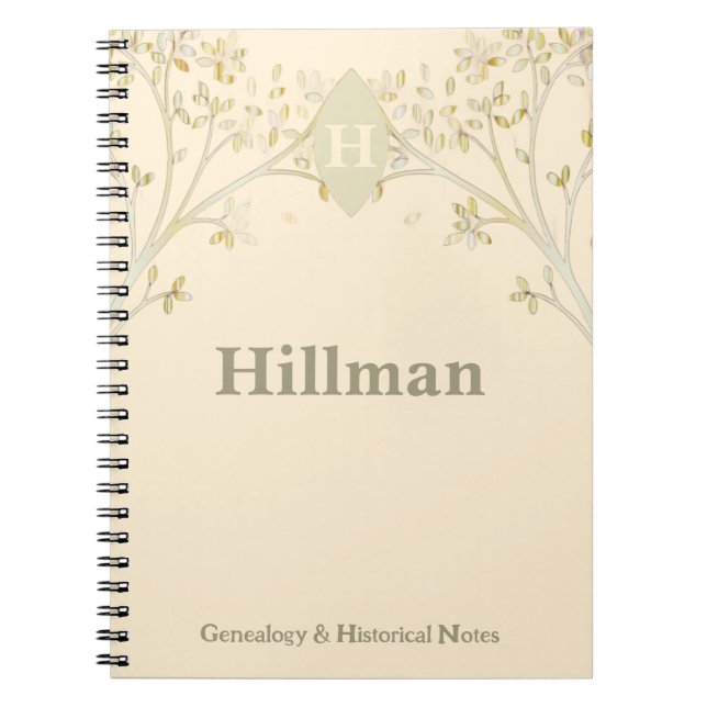 Genealogy Records Family Tree Ancestry Notes Beige Notebook (Front)