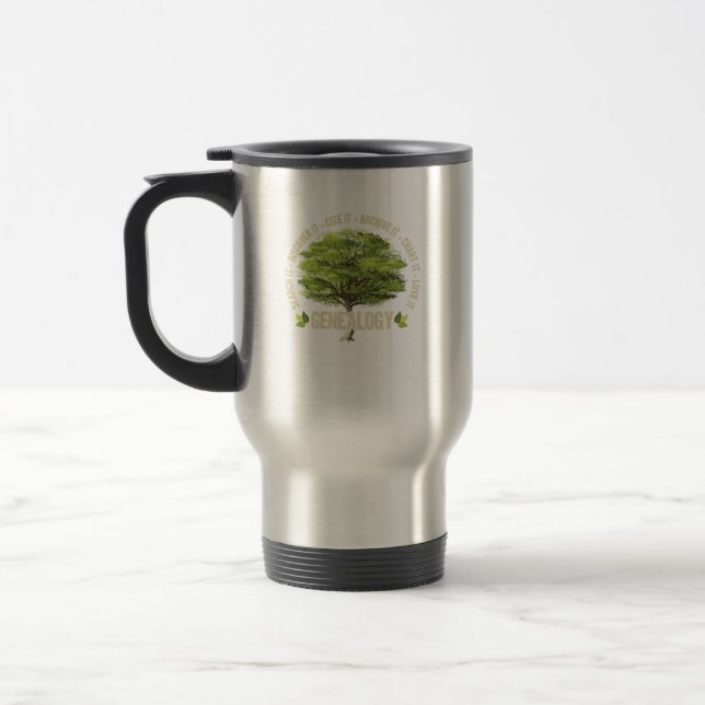 Genealogy Search It Genealogists Family Tree Gift Travel Mug (Left)