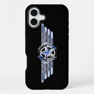 General Air Pilot Chrome Like Star Wings Black iPhone 16 Plus Case
