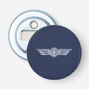 General Air Pilot Chrome Like Wings Compass Bottle Opener