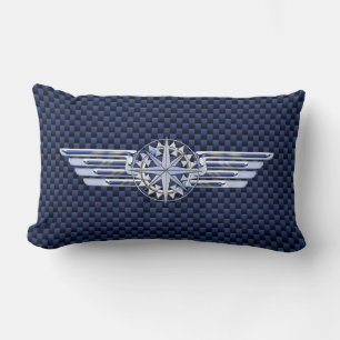 General Air Pilot Chrome Like Wings Compass Lumbar Cushion