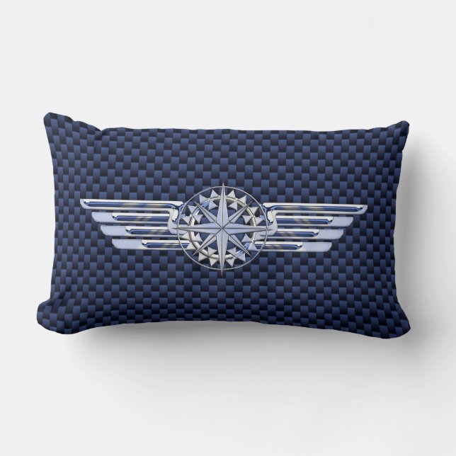 General Air Pilot Chrome Like Wings Compass Lumbar Cushion (Front)