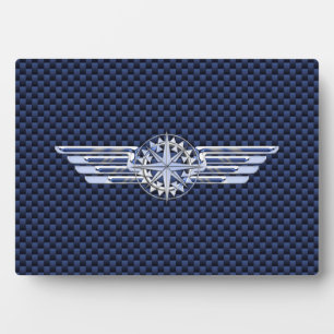General Air Pilot Chrome Like Wings Compass Plaque