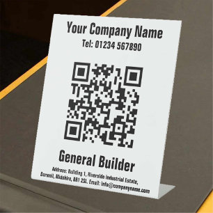 General Builder QR Code Design Pedestal Sign