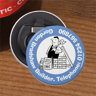 General Builder with Building Materials. Bottle Opener