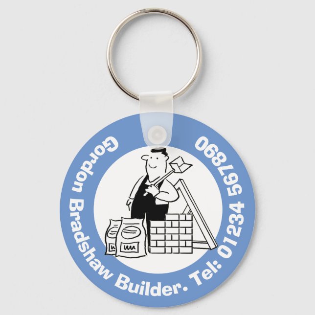 General Builder with Building Materials. Key Ring (Front)