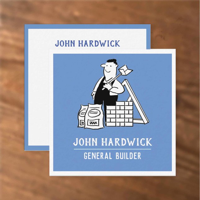 General Builder with Building Materials Square Business Card (Creator Uploaded)