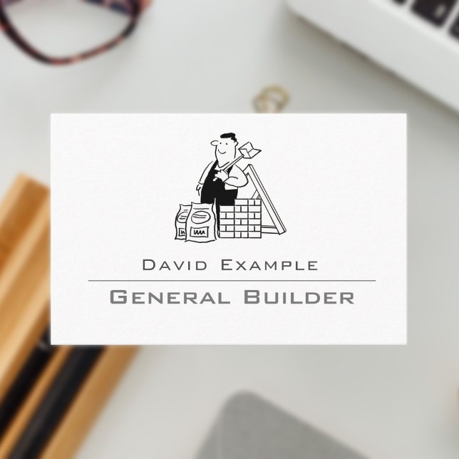 General Builder with Illustration Business Card (General Builder Calling Card)