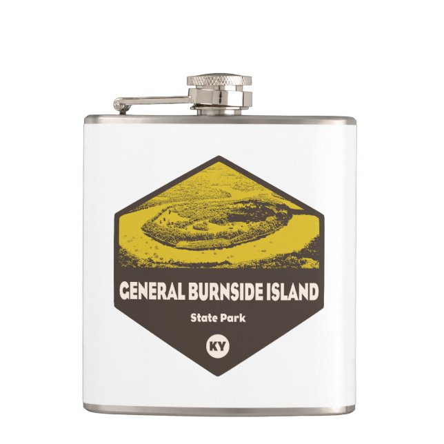 General Burnside Island State Park Kentucky Hip Flask (Front)
