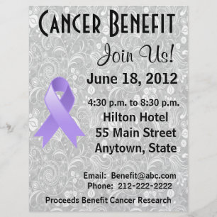 General Cancer Awareness Benefit Grey Floral Flyer