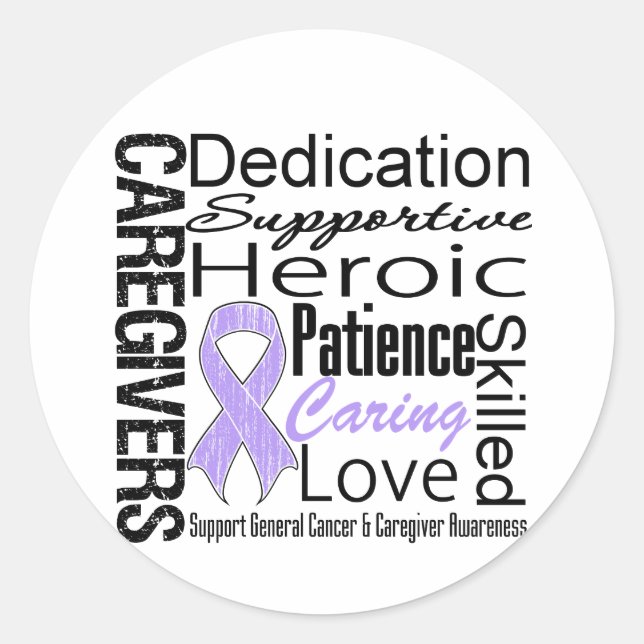 General Cancer Caregivers Collage Classic Round Sticker (Front)