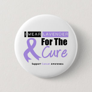 General Cancer I Wear Lavender For The Cure 6 Cm Round Badge