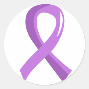 General Cancer Lavender Ribbon 3 Classic Round Sticker