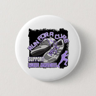General Cancer - Men Run For A Cure 6 Cm Round Badge