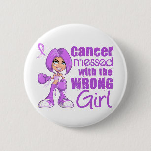 General Cancer Messed With Wrong Girl 6 Cm Round Badge