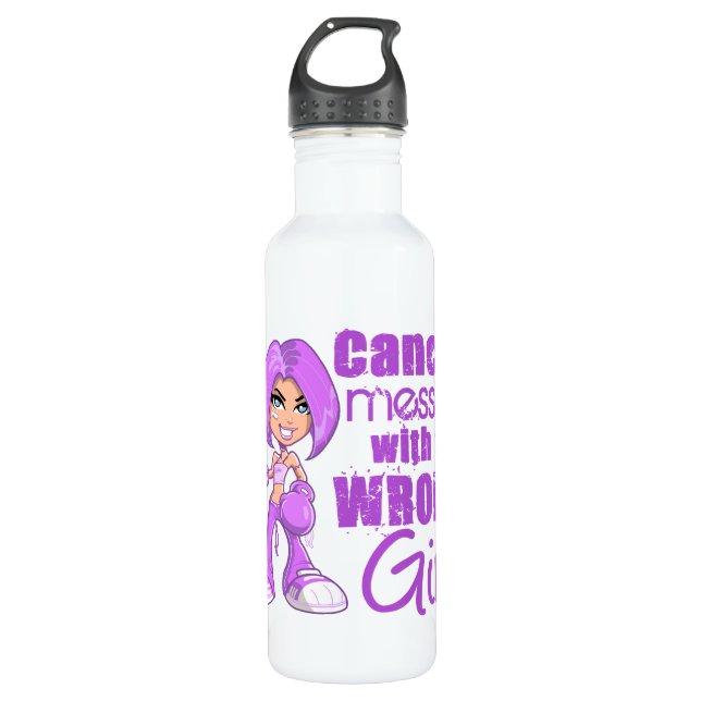 General Cancer Messed With Wrong Girl 710 Ml Water Bottle (Front)